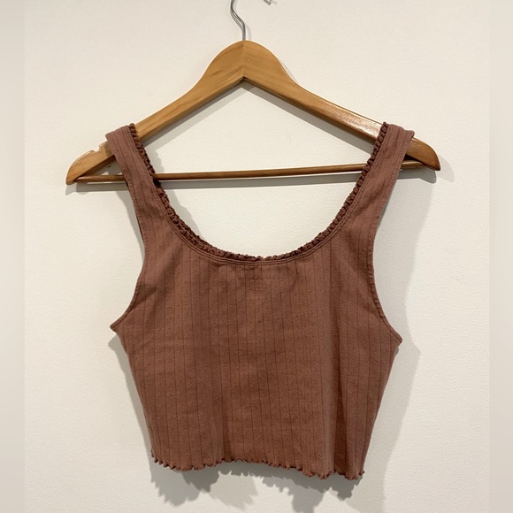 AMERICAN EAGLE cropped eyelet henley tank top - Picture 3 of 3